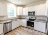 kitchen with white cabinets