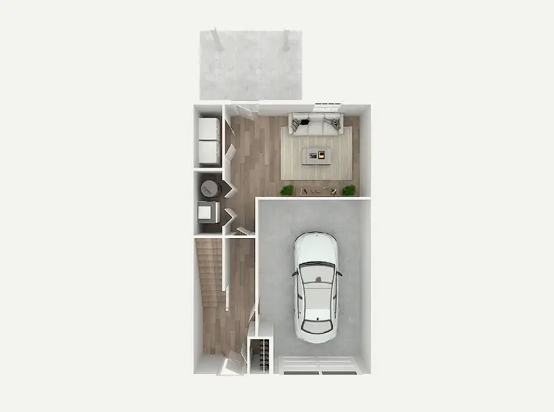 3 Bedroom, 2.5 Bathroom Townhome Layout